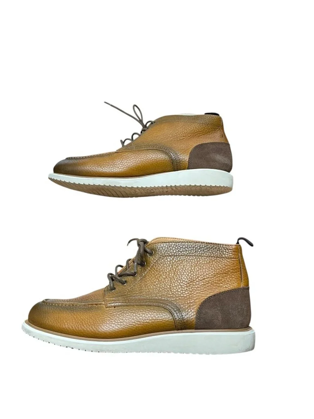Crown Vintage Mens Leather Chukka Boots Brown Size 13M CR-Milten Textured Upper